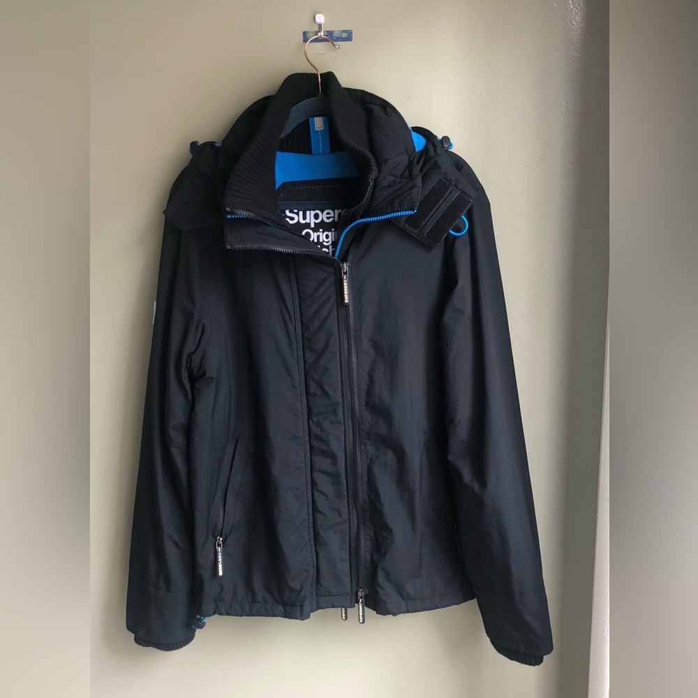 SuperDry Pop Zip Hooded Arctic Windcheater Mens Jacket Size: M